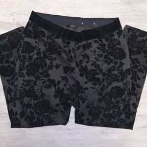Liz Claiborne | Black Pants w/Velvet Floral Design